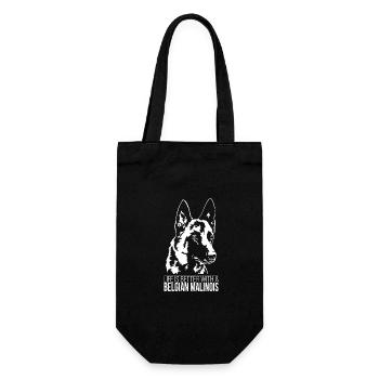 Belgian Malinois life is better Hunde Wilsigns - Geschenkbeutel für Flaschen - Schwarz - Vorne