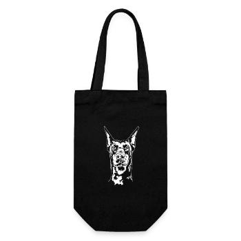 Doberman Portrait Dobi Dobie Chien Chiens Wilsigns - Sac à bouteille - noir - Devant