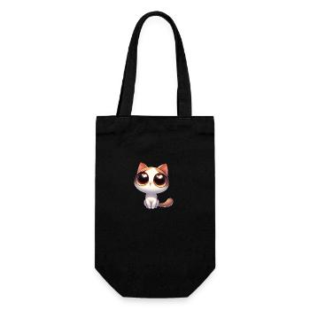 Cute shy cat in begging mode - Gift Bag for Bottles - black - Front