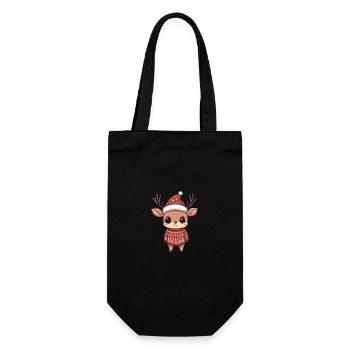 Bande dessinée de Noël cerf - Sac à bouteille - noir - Devant