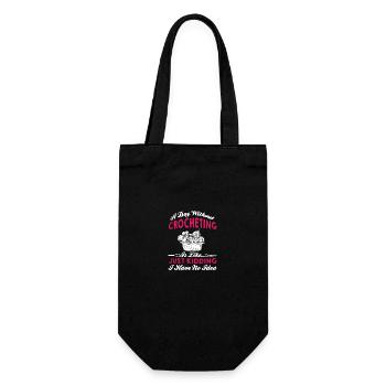 A Day Without Crocheting - Gift Bag for Bottles - black - Front