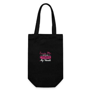 Rock Climbing Excuse Me While I Powder My Hands - Gift Bag for Bottles - black - Front