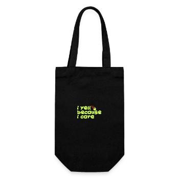 I Yell Because I Care Baseball Softball Dad Mom - Gift Bag for Bottles - black - Front