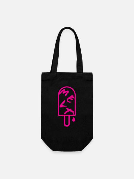 Crème glacée - Rose / fond - Sac à bouteille - noir