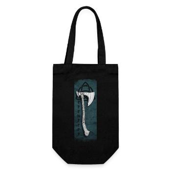 Norse Valor: Axe with Celtic Knot - Gift Bag for Bottles - black - Front