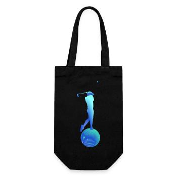Golfer Golf Geschenk - Geschenkbeutel für Flaschen - Schwarz - Vorne