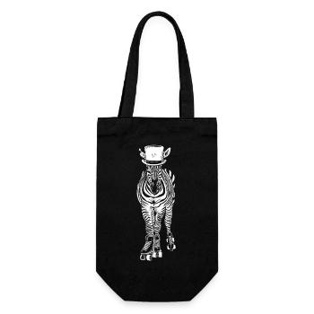 Badass Zebra Roller Skates - Gift Bag for Bottles - black - Front