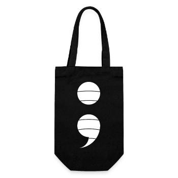 Point-virgule, point-virgule, point-virgule - Sac à bouteille - noir - Devant