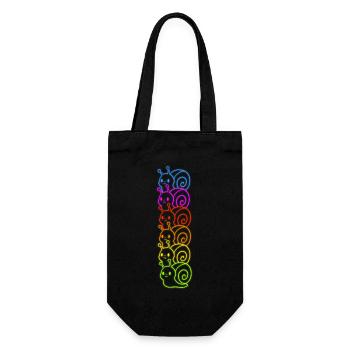 Regenbogenschnecken-Neon - Geschenkbeutel für Flaschen - Schwarz - Vorne
