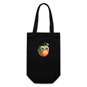 Sweet apple character with googly eyes - Gift Bag for Bottles - black - Front