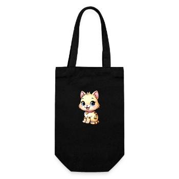 Playful Kitty - Cute and Adorable - Gift Bag for Bottles - black - Front