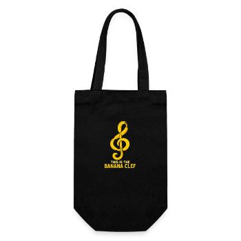 Bananen Musik Notenschlüssel - Geschenkbeutel für Flaschen - Schwarz - Vorne
