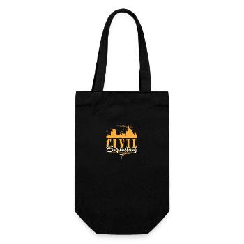 Bau Ingenieur Baustelle Bauarbeiter - Geschenkbeutel für Flaschen - Schwarz - Vorne