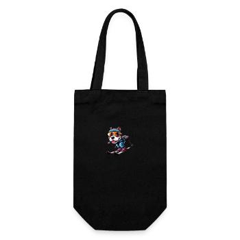 Pitbull Dog Skier Winter Sports Fun - Gift Bag for Bottles - black - Front