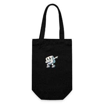 Süßes Marshmallow Dab Cartoon - Geschenkbeutel für Flaschen - Schwarz - Vorne