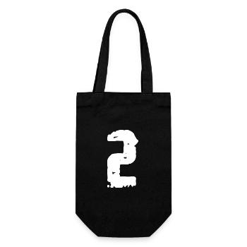 2 Zahl Vintage - Geschenkbeutel für Flaschen - Schwarz - Vorne