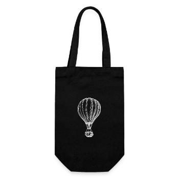 Hot Air Balloon Balloon Sketch - Gift Bag for Bottles - black - Front