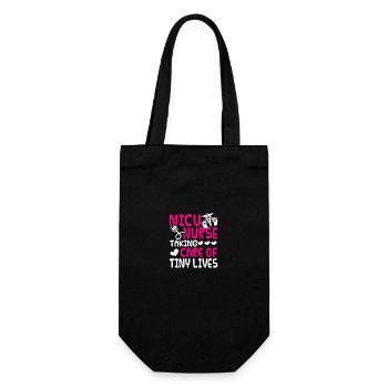 Nicu Nurse Nicu Nurse Taking Care Of Tiny Lives - Gift Bag for Bottles - black - Front