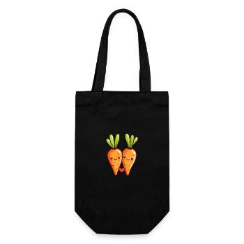 Carotte Couple Amour Coeur Saint Valentin - Sac à bouteille - noir - Devant