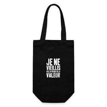 Je ne vieillis pas, je prends de la valeur - Sac à bouteille - noir - Devant