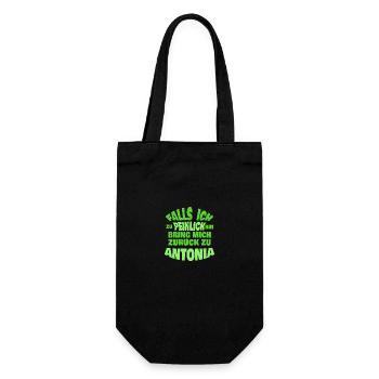 Geschenk für Antonia - Geschenkbeutel für Flaschen - Schwarz - Vorne