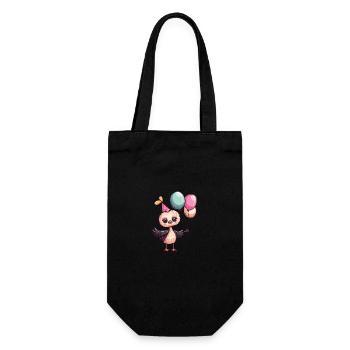 Ostrich Birthday Comic - Gift Bag for Bottles - black - Front