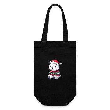Polar Bear Christmas Comic - Gift Bag for Bottles - black - Front