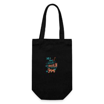 Diabetics All I Need Is A Little Bit - Gift Bag for Bottles - black - Front