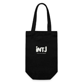 INTJ A Reluctant Visionary MBTI Personality - Gift Bag for Bottles - black - Front