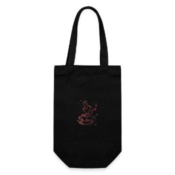 Café - Heart Coffee elegante Silhouette - Geschenkbeutel für Flaschen - Schwarz - Vorne