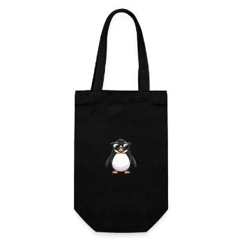 Pinguin Cool Tier - Geschenkbeutel für Flaschen - Schwarz - Vorne