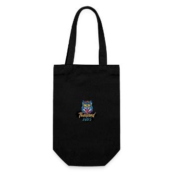Thailand 2025 Party Wolf - Geschenkbeutel für Flaschen - Schwarz - Vorne