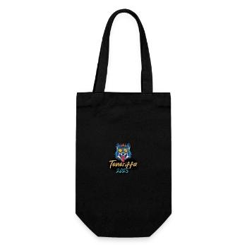 Teneriffa 2025 Party Wolf - Geschenkbeutel für Flaschen - Schwarz - Vorne