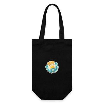 Sun Fun – Tropical Summer Sticker Design - Gift Bag for Bottles - black - Front