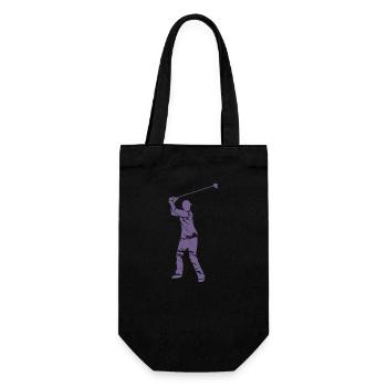 Golf Golfer Silhouette - White Grunge Design - Gift Bag for Bottles - black - Front
