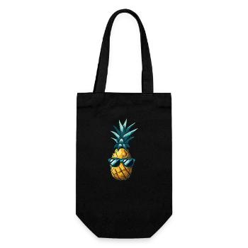Cool pineapple with sunglasses Summer - Gift Bag for Bottles - black - Front