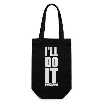 do it tomorrow Zitat - Geschenkbeutel für Flaschen - Schwarz - Vorne