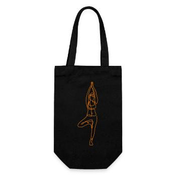 2 Yoga Vrikshasana oder der Baum | 6. Gold-Rubin-Flamme - Geschenkbeutel für Flaschen - Schwarz - Vorne