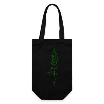 2 Yoga Vrikshasana or the Tree | 5th Green Flame - Gift Bag for Bottles - black - Front