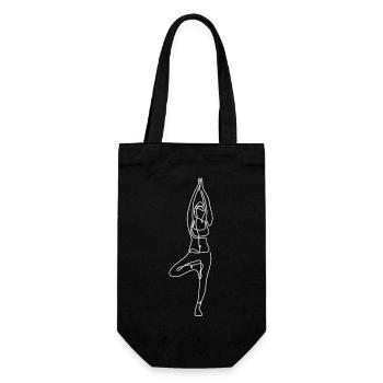 2 Yoga Vrikshasana or the Tree | 4th White Flame - Gift Bag for Bottles - black - Front