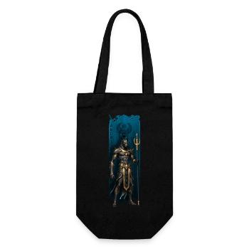Gardien divin : Anubis avec bâton royal - Sac à bouteille - noir - Devant