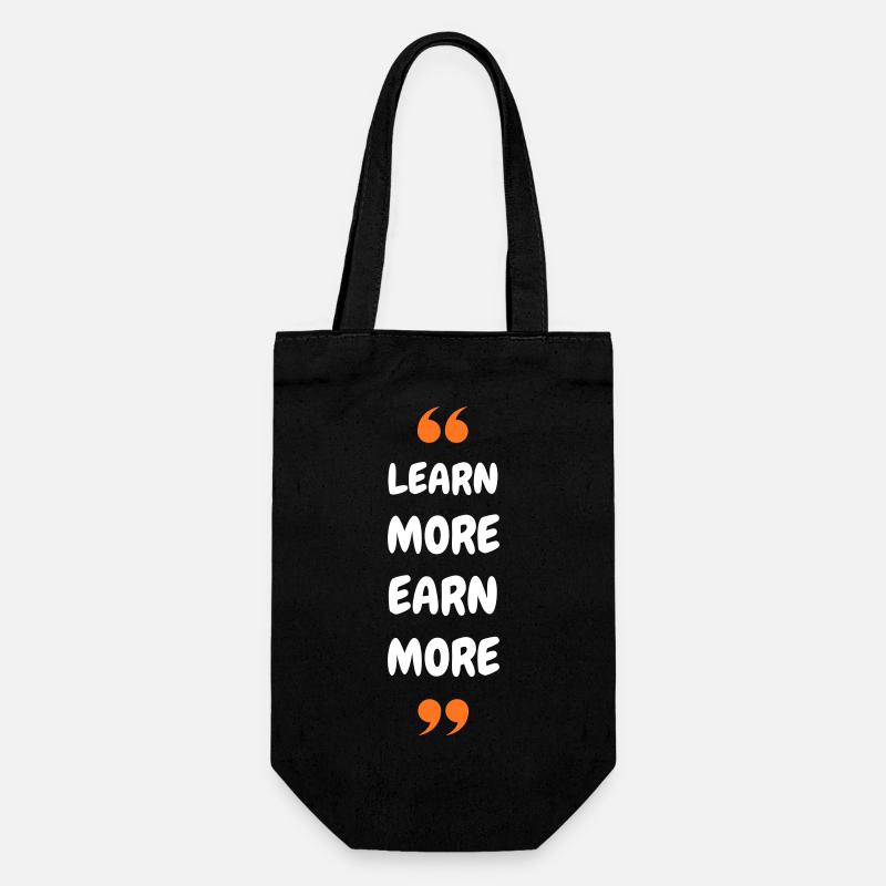 Learn More Earn More - Geschenkbeutel für Flaschen - Schwarz