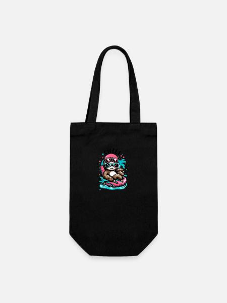 Chill Faultier - Geschenkbeutel für Flaschen - Schwarz