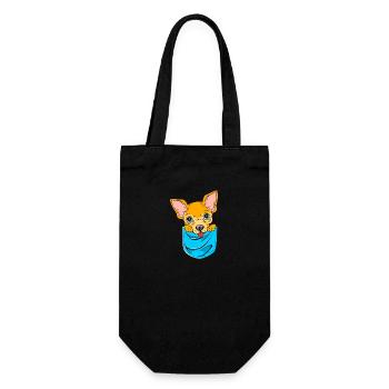 Chihuahua Bag - Gift Bag for Bottles - black - Front