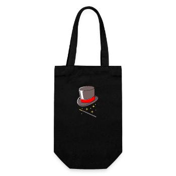 Zauberer Magie Magier - Geschenkbeutel für Flaschen - Schwarz - Vorne