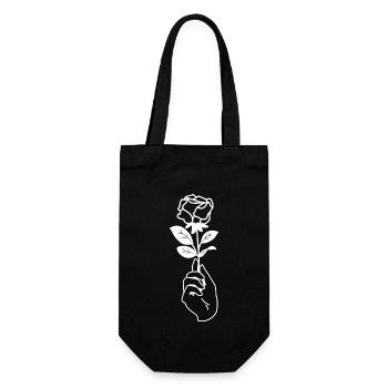 Une belle fleur de rose dans la main des roses - Sac à bouteille - noir - Devant