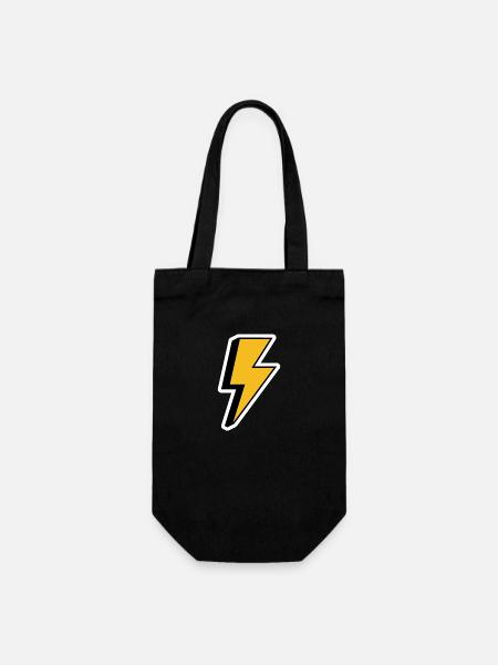 Retro Lightning - Gift Bag for Bottles - black