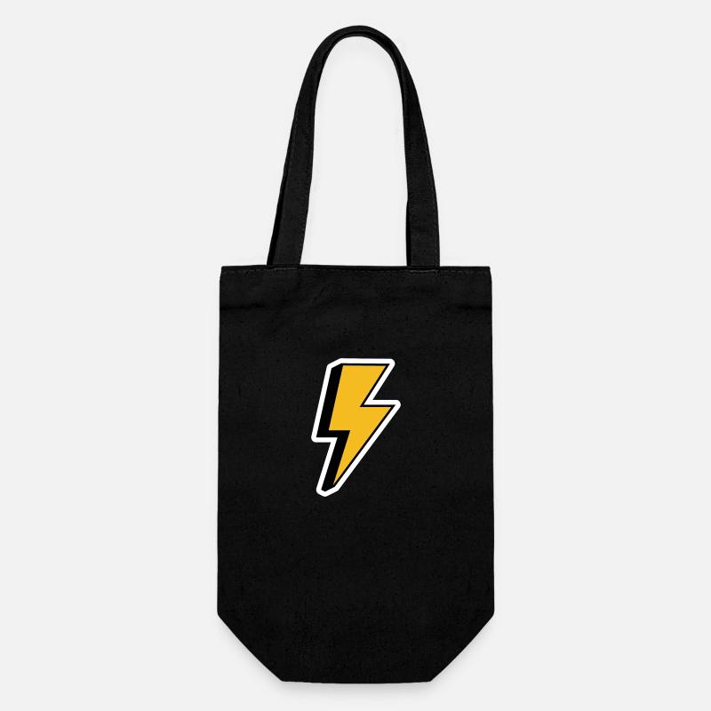 Retro Lightning - Gift Bag for Bottles - black