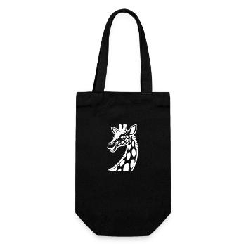 Funny cute african giraffe cute look - Gift Bag for Bottles - black - Front