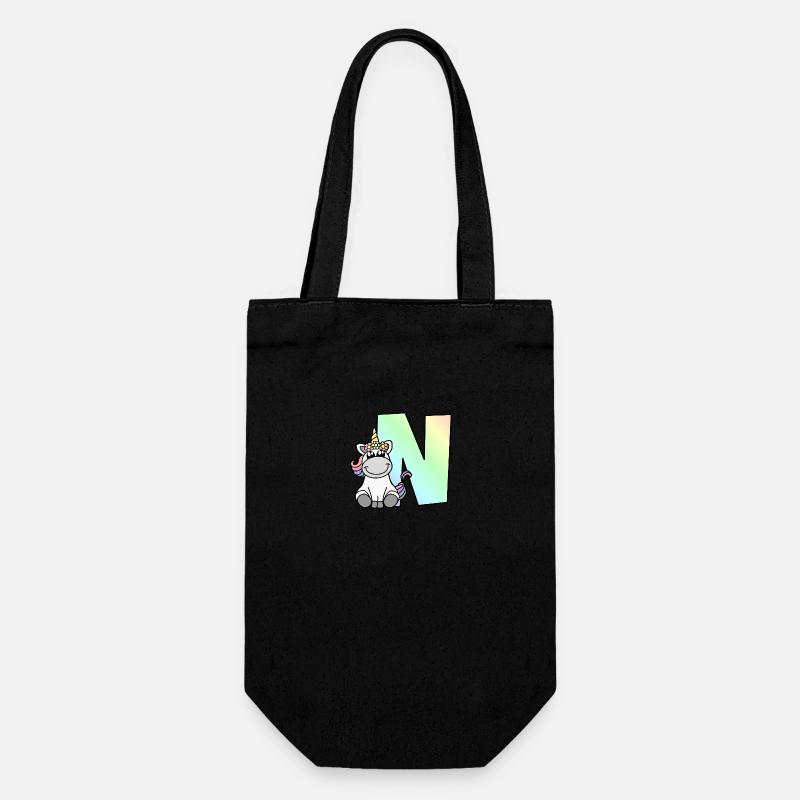 Licorne Lettre N - Sac à bouteille - noir